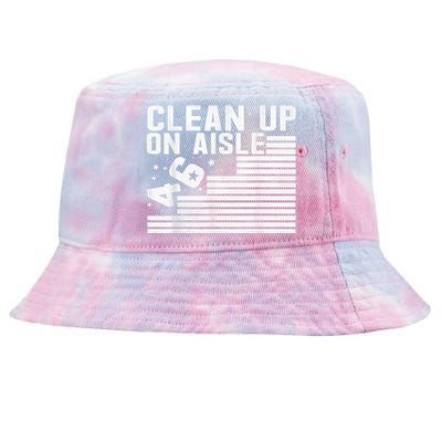 Clean Up On Aisle 46 Impeach Biden Sarcastic AntiBiden 8646 Tie-Dyed Bucket Hat