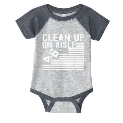 Clean Up On Aisle 46 Impeach Biden Sarcastic AntiBiden 8646 Infant Baby Jersey Bodysuit