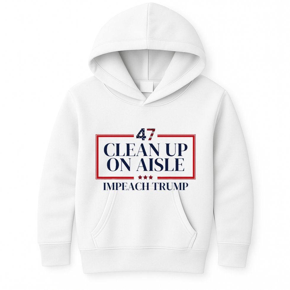Clean Up On Aisle 47 Funny Impeach Trump Anti Trump 47 Kids Hoodie