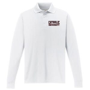 Catholic U.N.I.V.E.R.S.I.T.Y Of America Performance Long Sleeve Polo