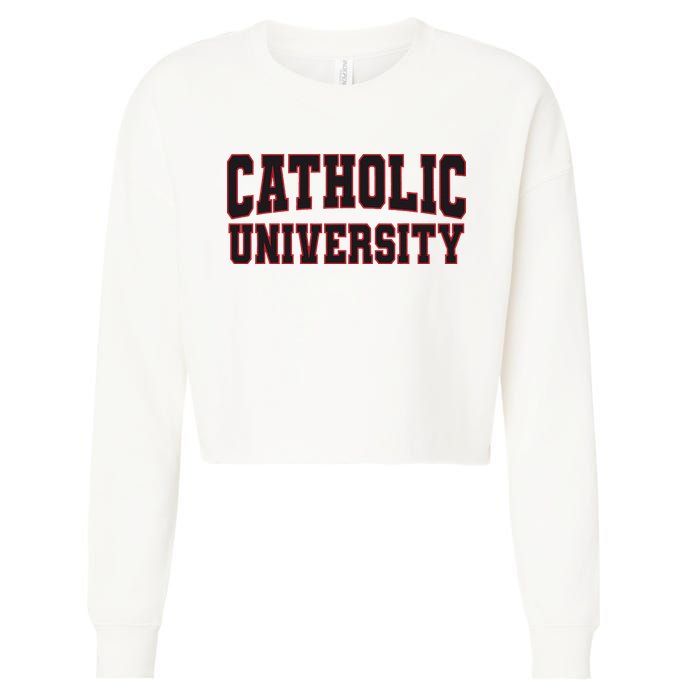 Catholic U.N.I.V.E.R.S.I.T.Y Of America Cropped Pullover Crew