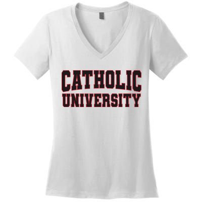 Catholic U.N.I.V.E.R.S.I.T.Y Of America Women's V-Neck T-Shirt