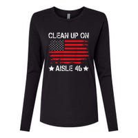 CLEAN UP ON AISLE 46 IMPEACH BIDEN 86 46 VINTAGE US FLAG Womens Cotton Relaxed Long Sleeve T-Shirt