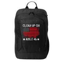 CLEAN UP ON AISLE 46 IMPEACH BIDEN 86 46 VINTAGE US FLAG City Backpack