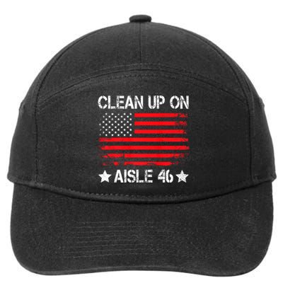 CLEAN UP ON AISLE 46 IMPEACH BIDEN 86 46 VINTAGE US FLAG 7-Panel Snapback Hat