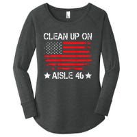 CLEAN UP ON AISLE 46 IMPEACH BIDEN 86 46 VINTAGE US FLAG Women's Perfect Tri Tunic Long Sleeve Shirt