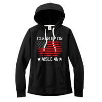 CLEAN UP ON AISLE 46 IMPEACH BIDEN 86 46 VINTAGE US FLAG Women's Fleece Hoodie