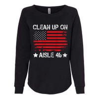 CLEAN UP ON AISLE 46 IMPEACH BIDEN 86 46 VINTAGE US FLAG Womens California Wash Sweatshirt