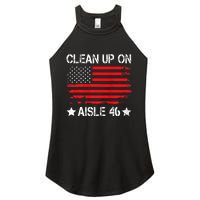 CLEAN UP ON AISLE 46 IMPEACH BIDEN 86 46 VINTAGE US FLAG Women's Perfect Tri Rocker Tank