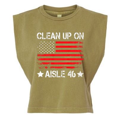 CLEAN UP ON AISLE 46 IMPEACH BIDEN 86 46 VINTAGE US FLAG Garment-Dyed Women's Muscle Tee