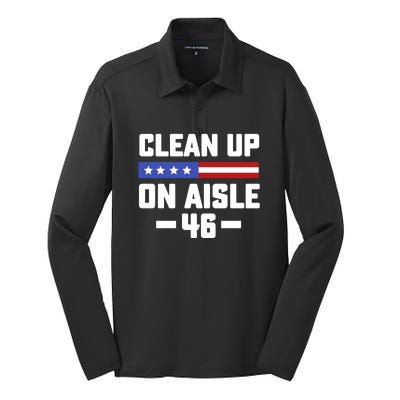 Clean Up On Aisle 46 Silk Touch Performance Long Sleeve Polo