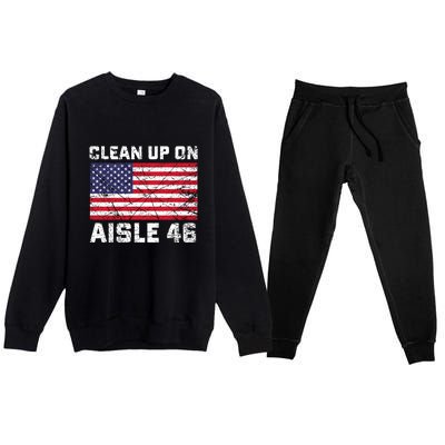 Clean Up On Aisle 46 Shirt Premium Crewneck Sweatsuit Set