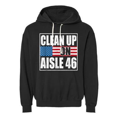 Clean Up On Aisle 46 American Flag Garment-Dyed Fleece Hoodie