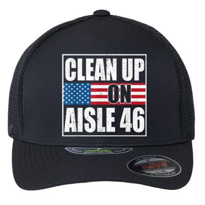 Clean Up On Aisle 46 American Flag Flexfit Unipanel Trucker Cap