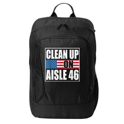 Clean Up On Aisle 46 American Flag City Backpack