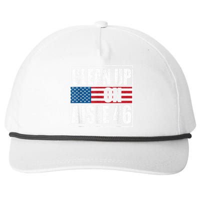 Clean Up On Aisle 46 American Flag Snapback Five-Panel Rope Hat