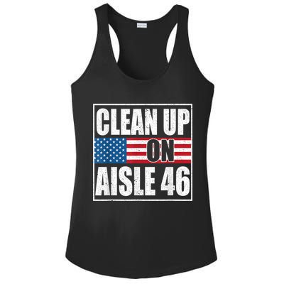 Clean Up On Aisle 46 American Flag Ladies PosiCharge Competitor Racerback Tank