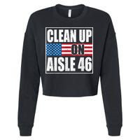 Clean Up On Aisle 46 American Flag Cropped Pullover Crew