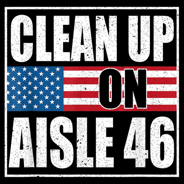 Clean Up On Aisle 46 American Flag Cropped Pullover Crew