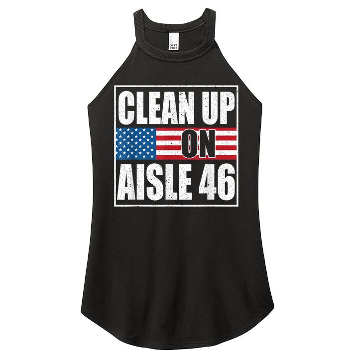 Clean Up On Aisle 46 American Flag Women's Perfect Tri Rocker Tank