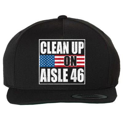 Clean Up On Aisle 46 American Flag Wool Snapback Cap