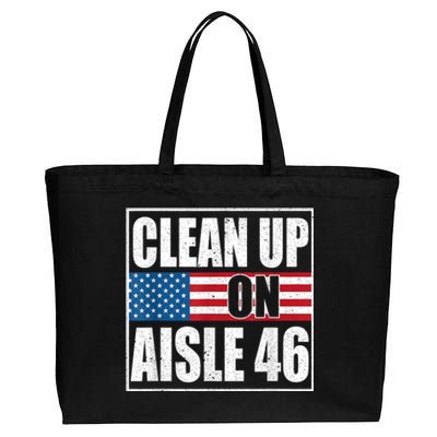 Clean Up On Aisle 46 American Flag Cotton Canvas Jumbo Tote