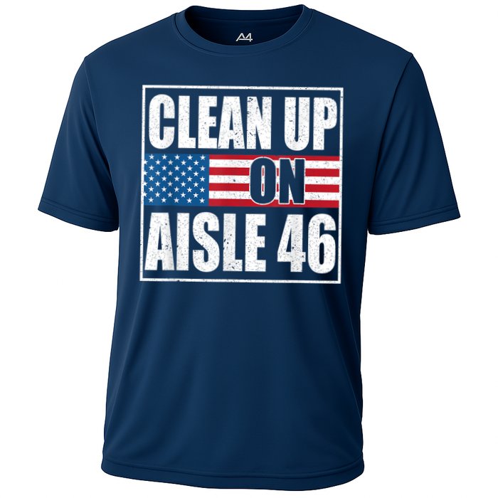 Clean Up On Aisle 46 American Flag Cooling Performance Crew T-Shirt