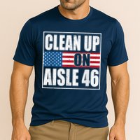 Clean Up On Aisle 46 American Flag Cooling Performance Crew T-Shirt