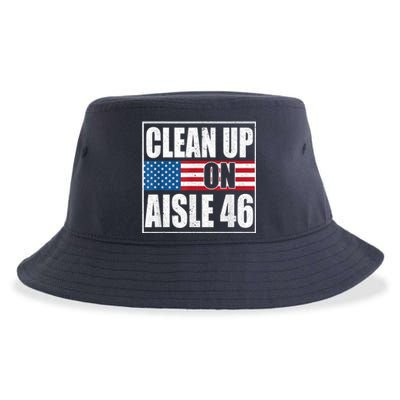 Clean Up On Aisle 46 American Flag Sustainable Bucket Hat