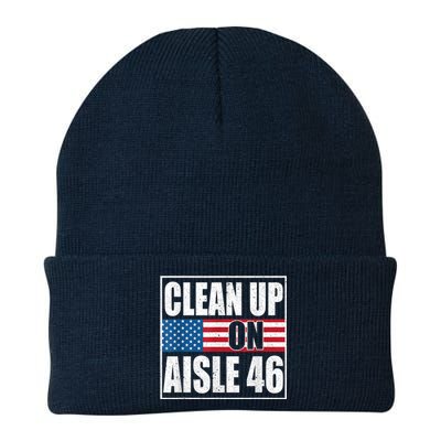 Clean Up On Aisle 46 American Flag Knit Cap Winter Beanie