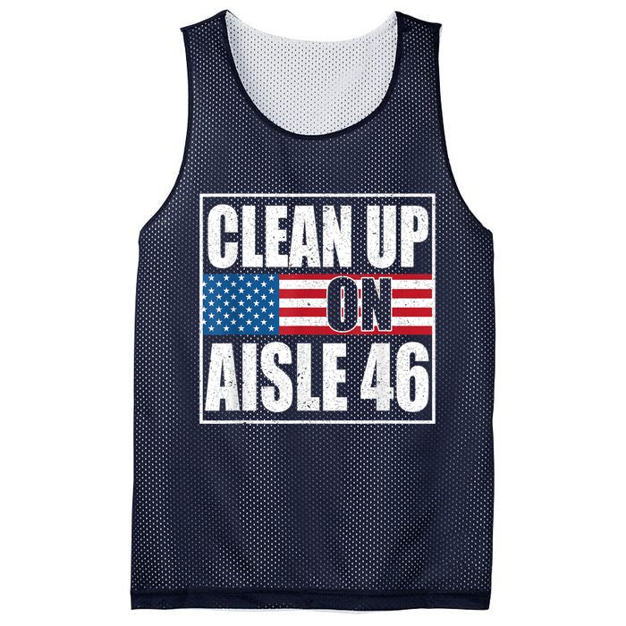 Clean Up On Aisle 46 American Flag Mesh Reversible Basketball Jersey Tank