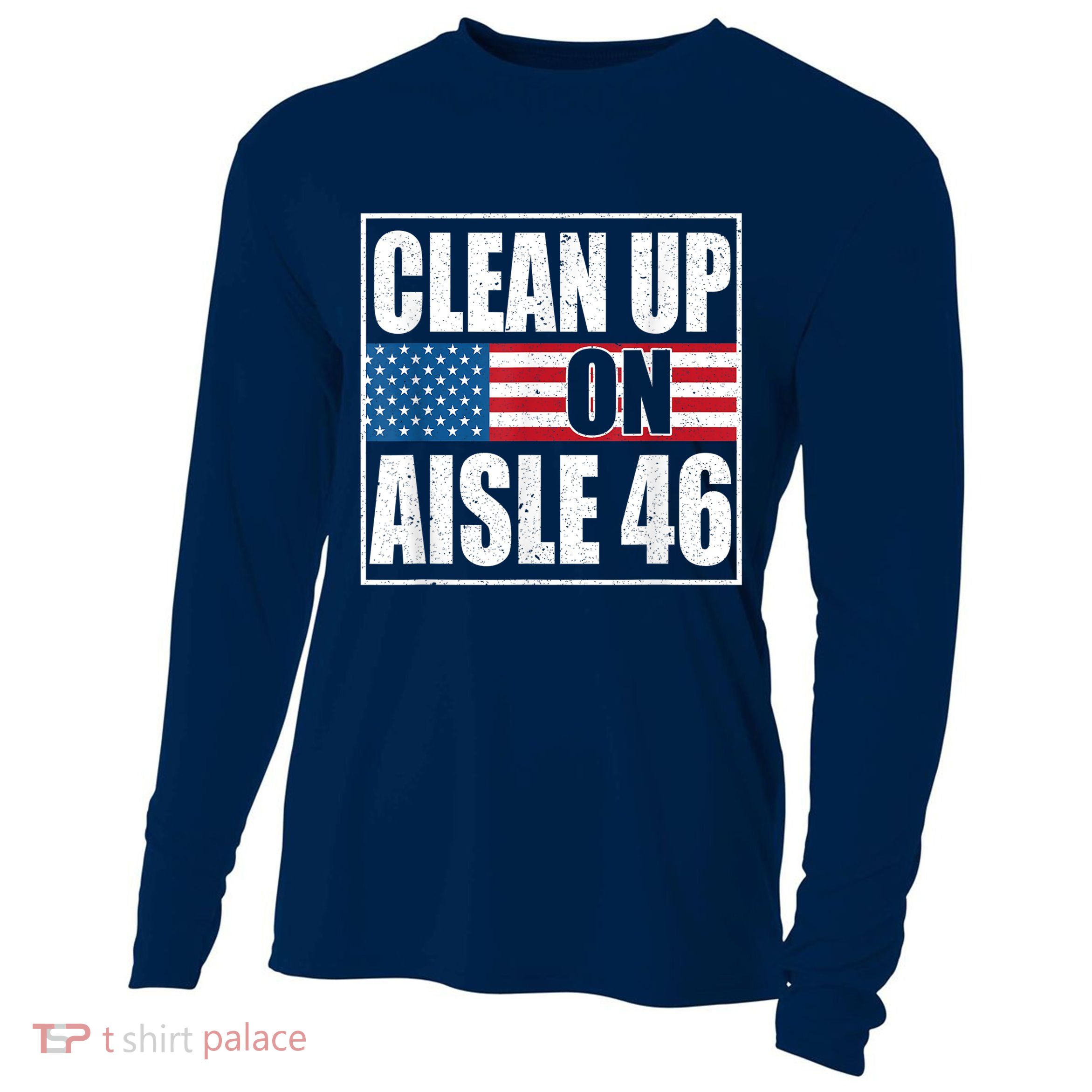 Clean Up On Aisle 46 American Flag Cooling Performance Long Sleeve Crew