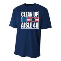 Clean Up On Aisle 46 American Flag Youth Performance Sprint T-Shirt