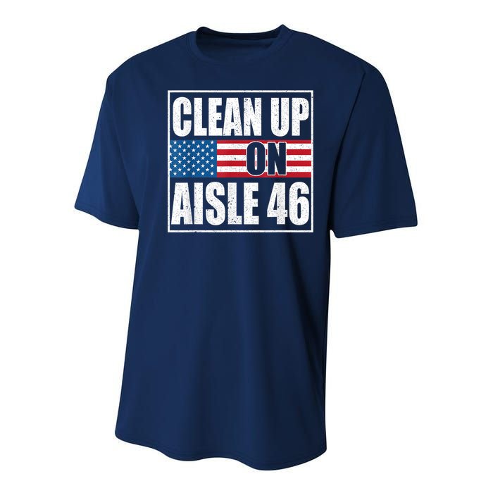 Clean Up On Aisle 46 American Flag Youth Performance Sprint T-Shirt