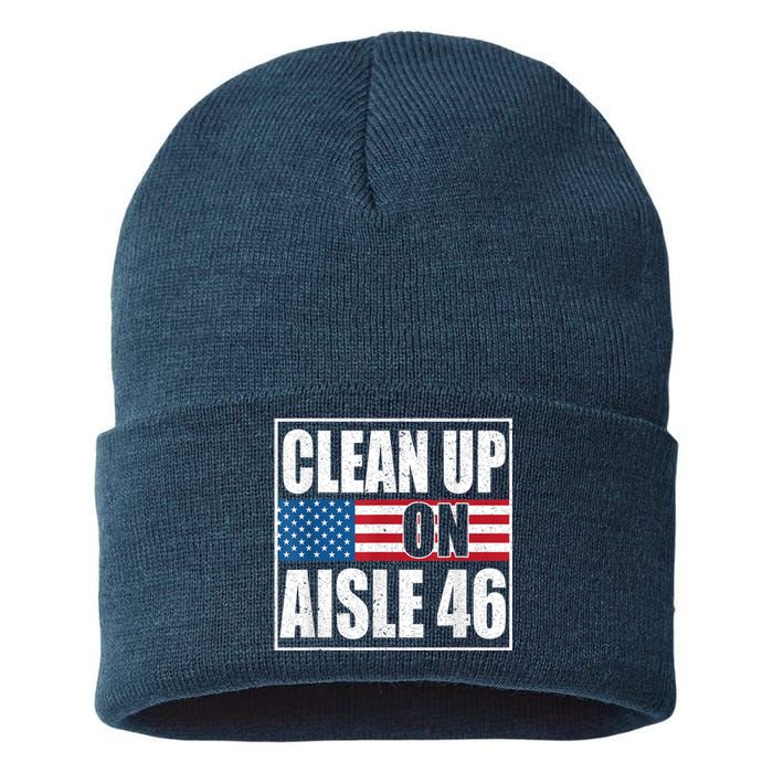 Clean Up On Aisle 46 American Flag Sustainable Knit Beanie