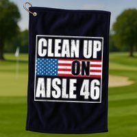 Clean Up On Aisle 46 American Flag Golf Towel
