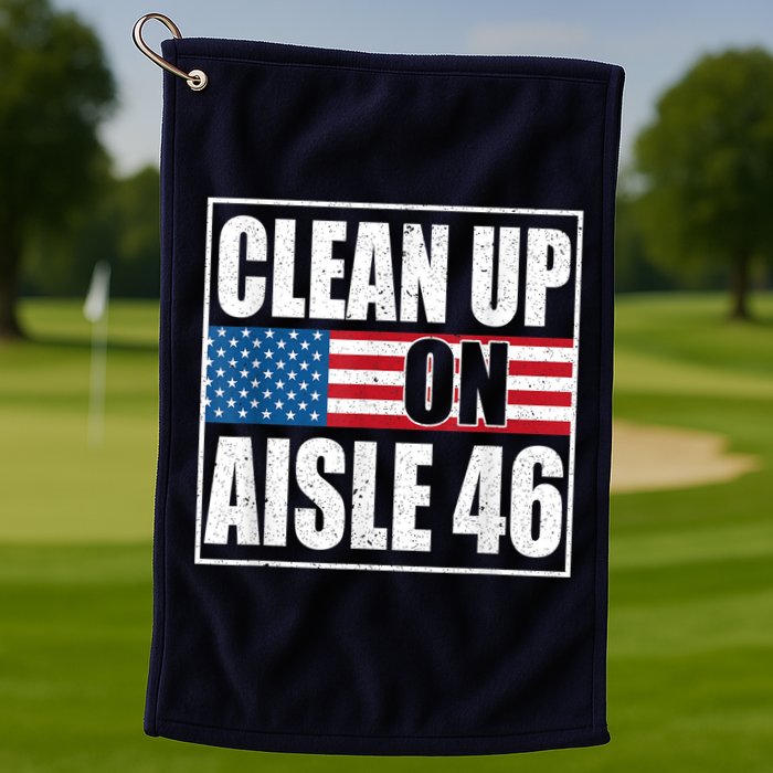 Clean Up On Aisle 46 American Flag Golf Towel
