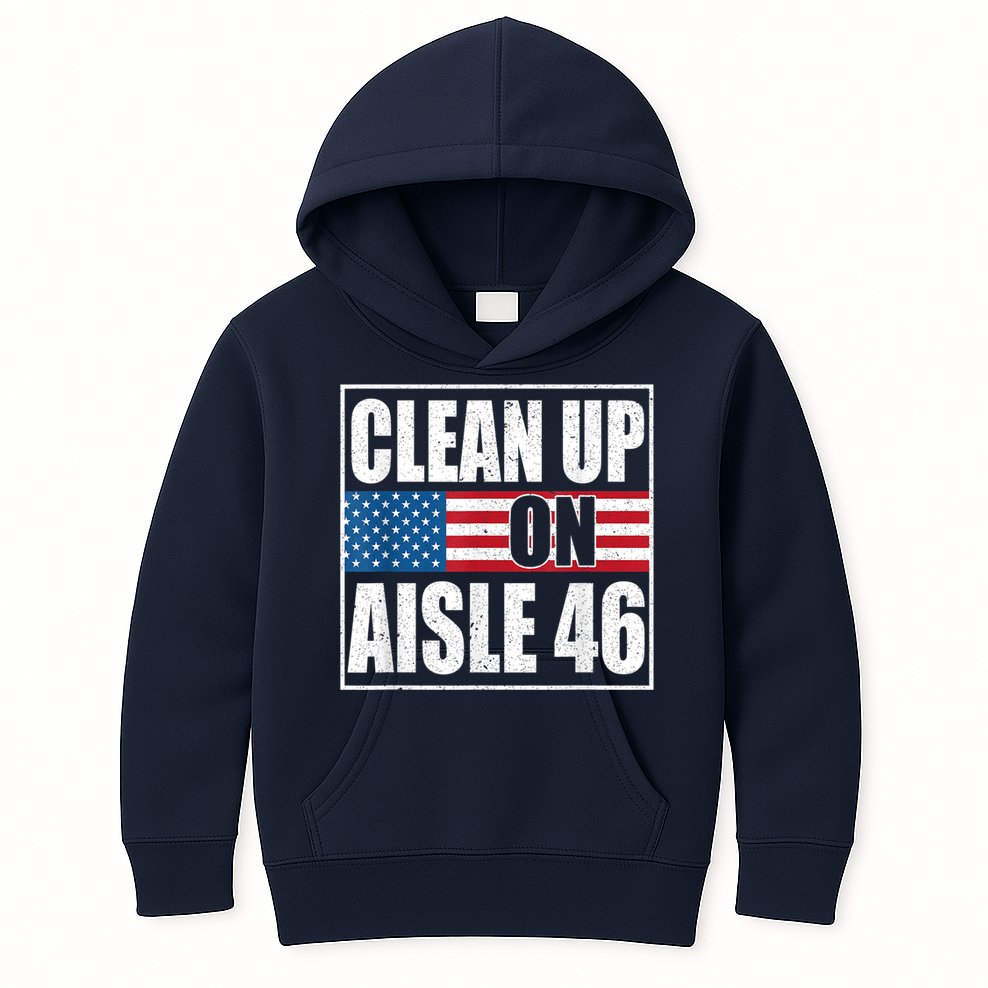 Clean Up On Aisle 46 American Flag Kids Hoodie