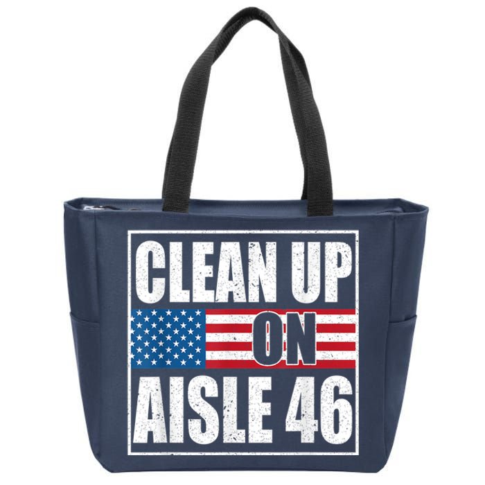 Clean Up On Aisle 46 American Flag Zip Tote Bag