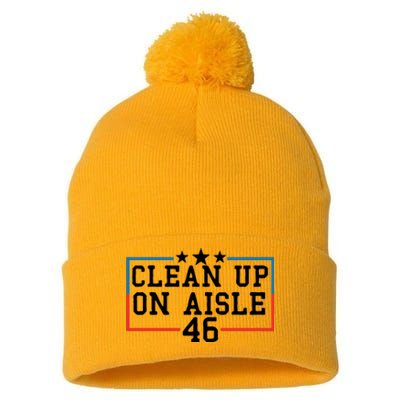 Clean Up On Aisle 46 Anti Biden Pom Pom 12in Knit Beanie