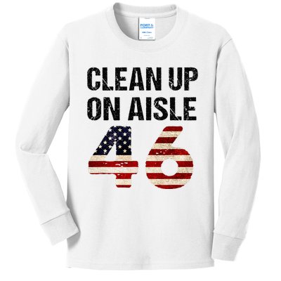 Clean Up On Aisle 46 Patriotism Patriotic Kids Long Sleeve Shirt