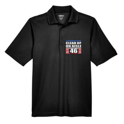 Clean Up On Aisle 46 Impeach Biden 8646 Resign Men's Origin Performance Pique Polo