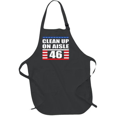 Clean Up On Aisle 46 Impeach Biden 8646 Resign Full-Length Apron With Pockets