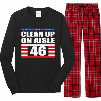 Clean Up On Aisle 46 Impeach Biden 8646 Resign Long Sleeve Pajama Set