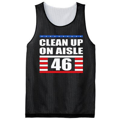 Clean Up On Aisle 46 Impeach Biden 8646 Resign Mesh Reversible Basketball Jersey Tank