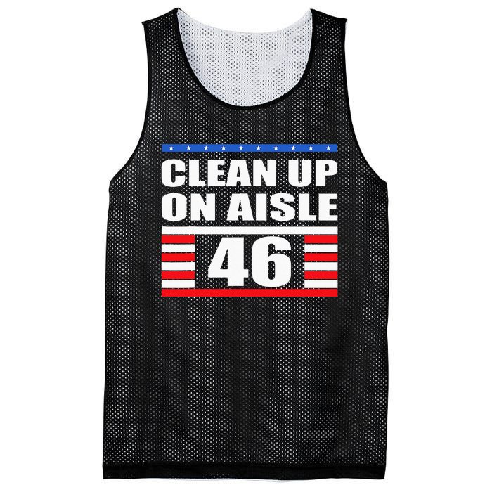 Clean Up On Aisle 46 Impeach Biden 8646 Resign Mesh Reversible Basketball Jersey Tank