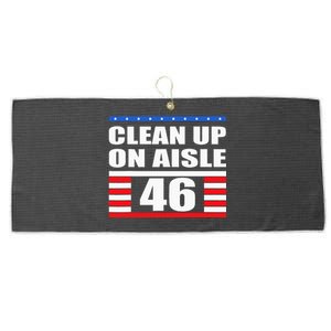 Clean Up On Aisle 46 Impeach Biden 8646 Resign Large Microfiber Waffle Golf Towel