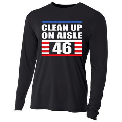 Clean Up On Aisle 46 Impeach Biden 8646 Resign Cooling Performance Long Sleeve Crew