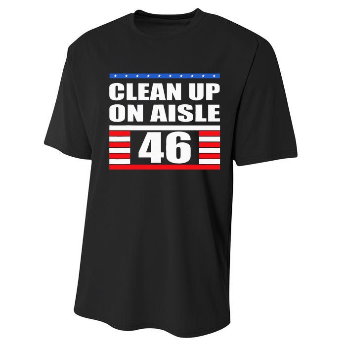 Clean Up On Aisle 46 Impeach Biden 8646 Resign Performance Sprint T-Shirt