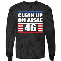 Clean Up On Aisle 46 Impeach Biden 8646 Resign Tie-Dye Long Sleeve Shirt